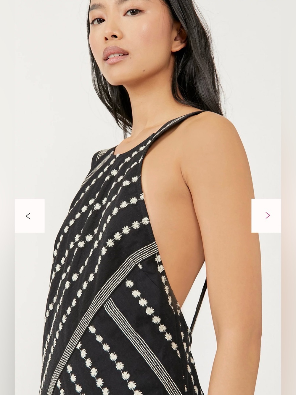 NWOT Free People Black Juni Backless Embroidered Mini Dress Fall Winte | Small
